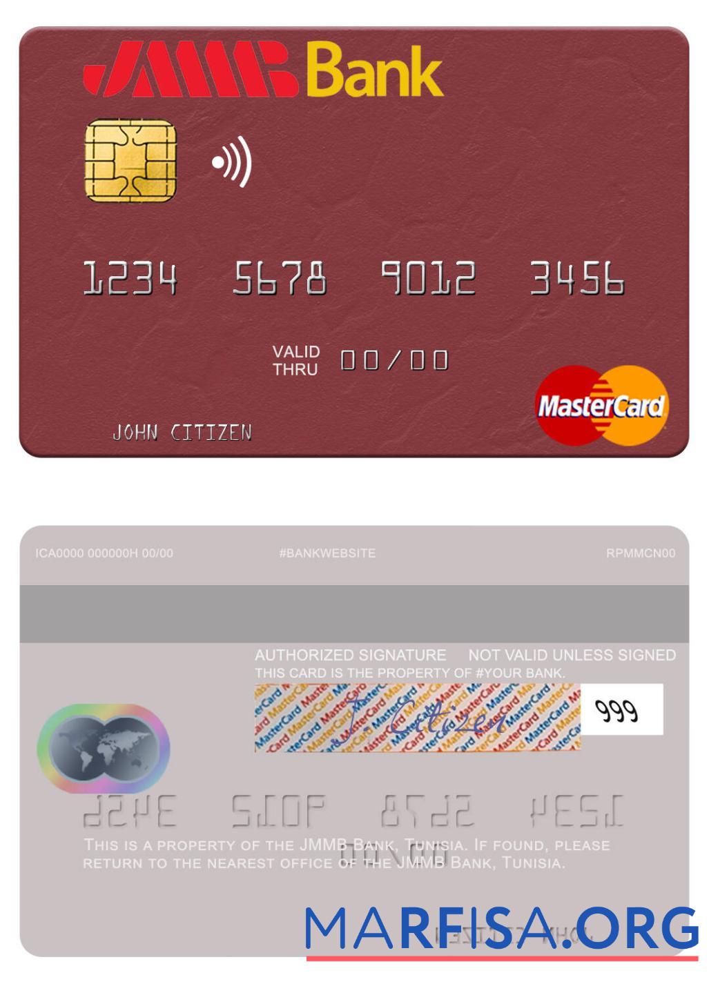 Downloadable Tunisia JMMB Bank mastercard download for verification